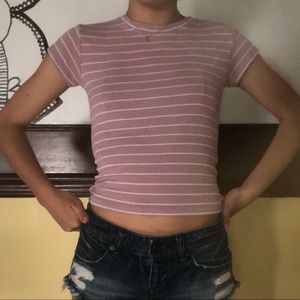 Pink and white brandy stripped shirt